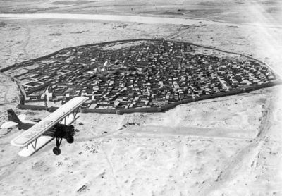 The city of Baghdad, Iraq, as seen from the air in 1928.