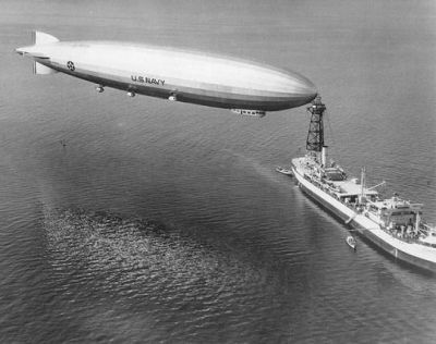 The incredible airship USS Los Angeles, the United States' premier military airship, serving from 1924-1932.